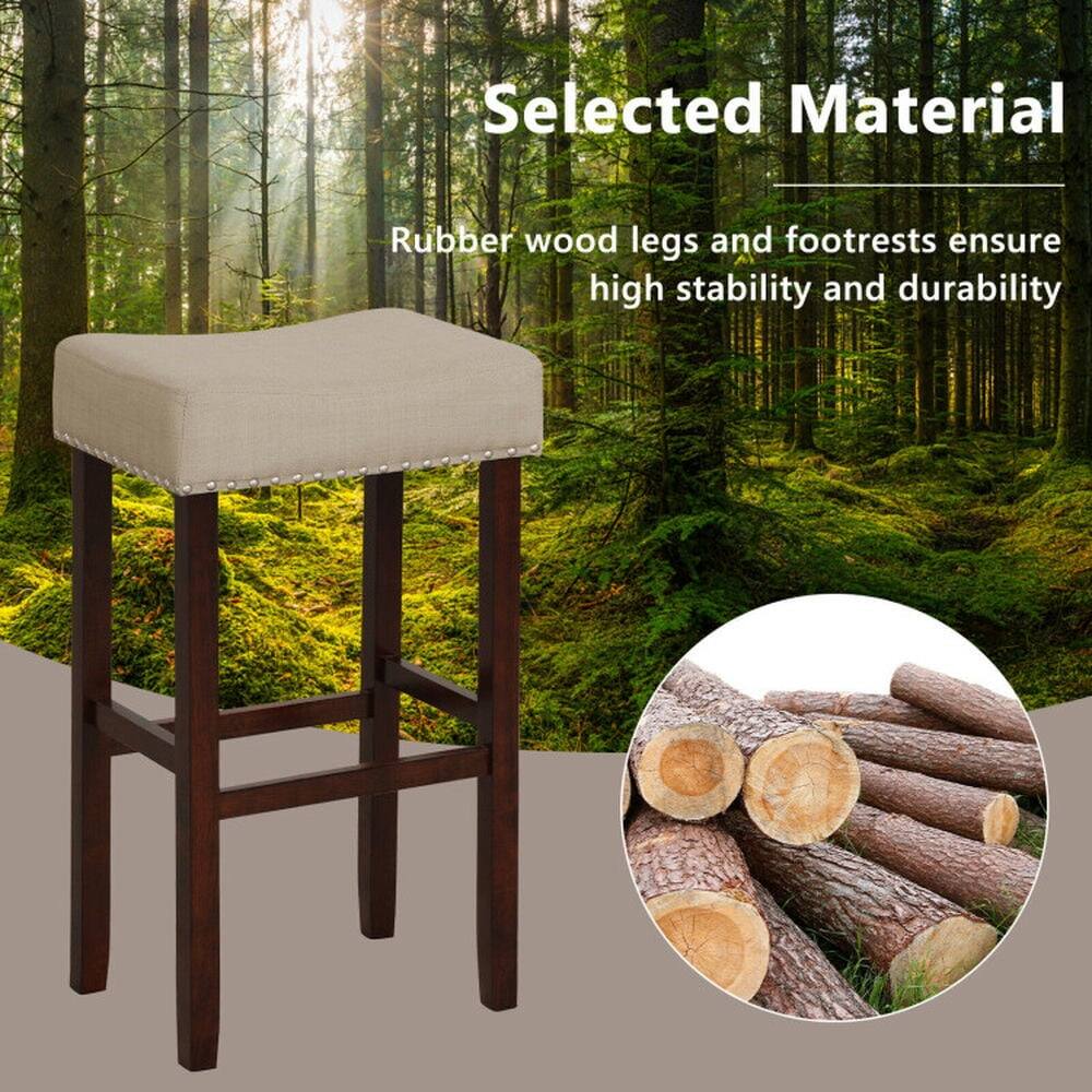 Selected Material  
Rubber wood legs and footrests ensure high stability and durability