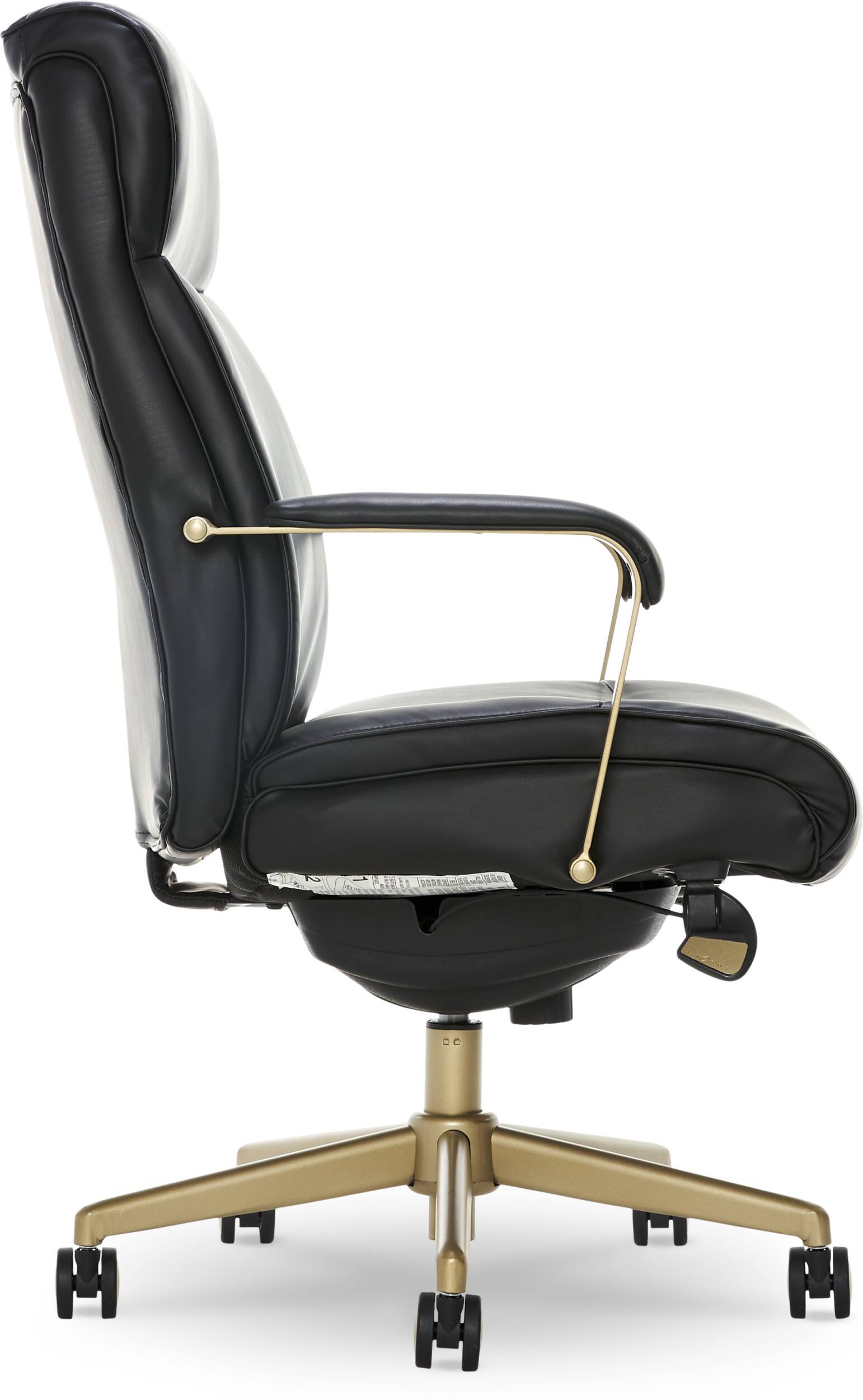 Alt View 18. La-Z-Boy - Modern Melrose Executive Office Chair with Brass Finish - Black.