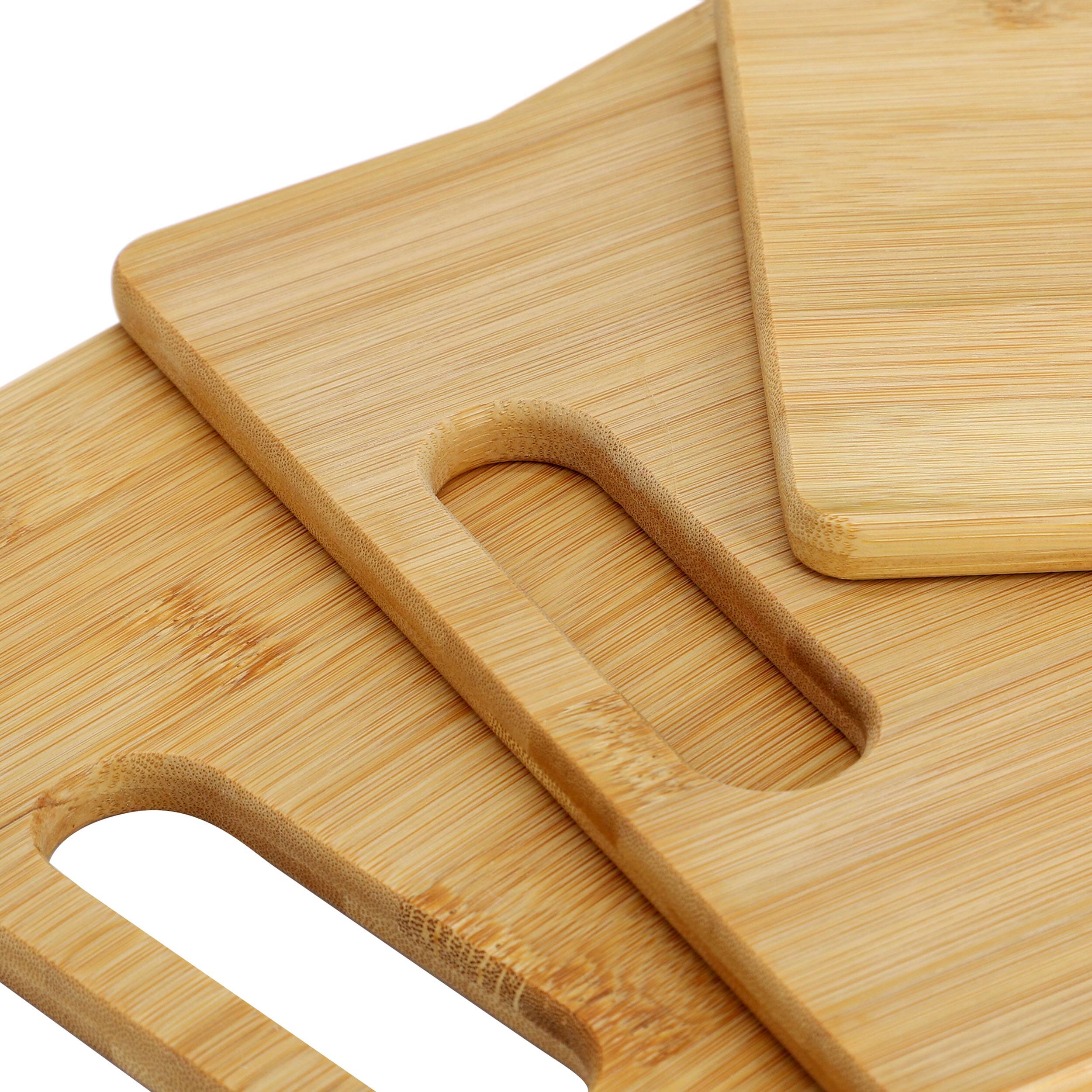Alt View 3. MegaChef - MegaChef 3 Piece 8 Inch, 11 Inch, and 13 Inch Bamboo Wood Cutting Board Set - Brown.
