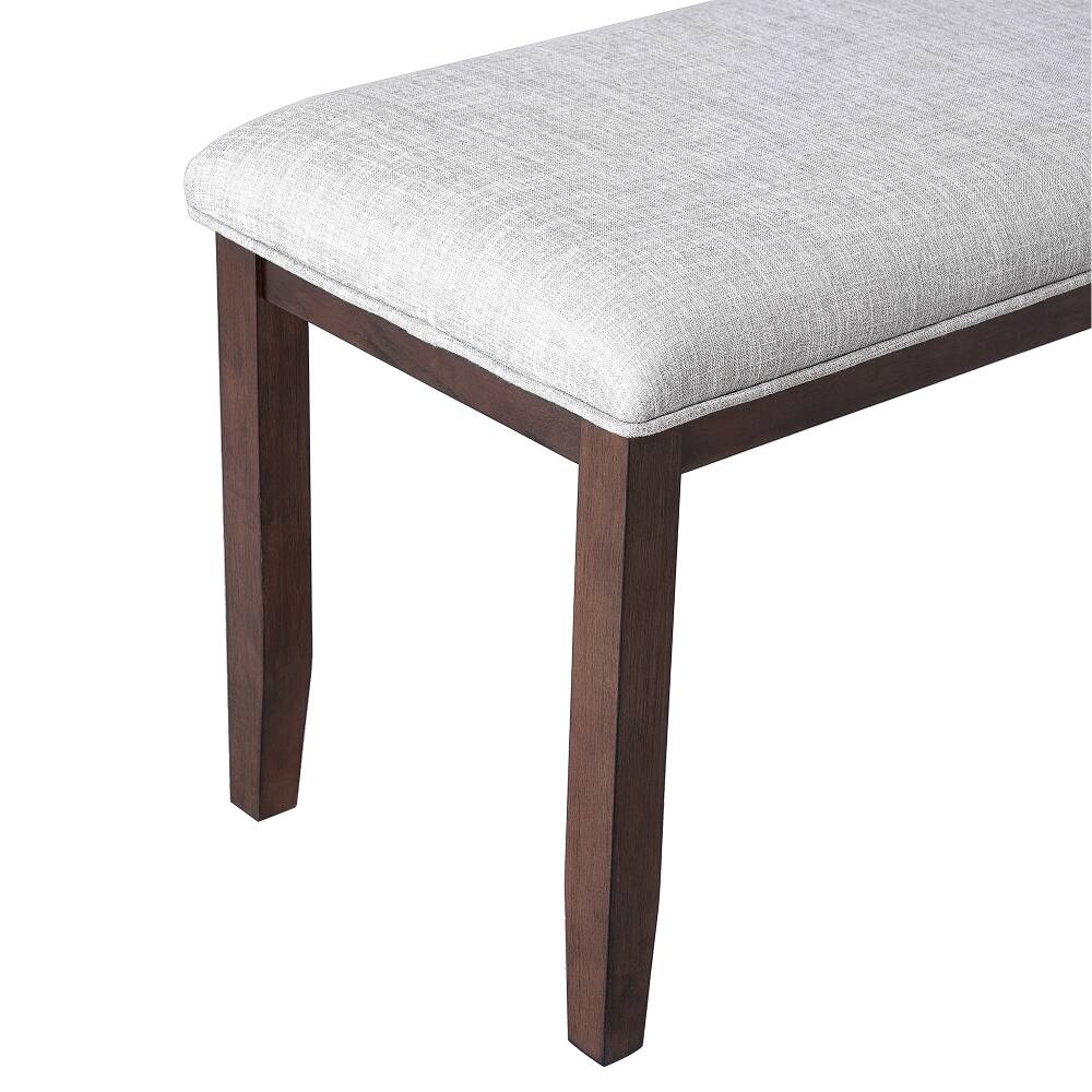 Alt View 7. Ropilly - Ropilly Upholstered Entryway Bench Mid-Century Modern End of Bed Bench with Solid Wood Legs Beige - Beige.