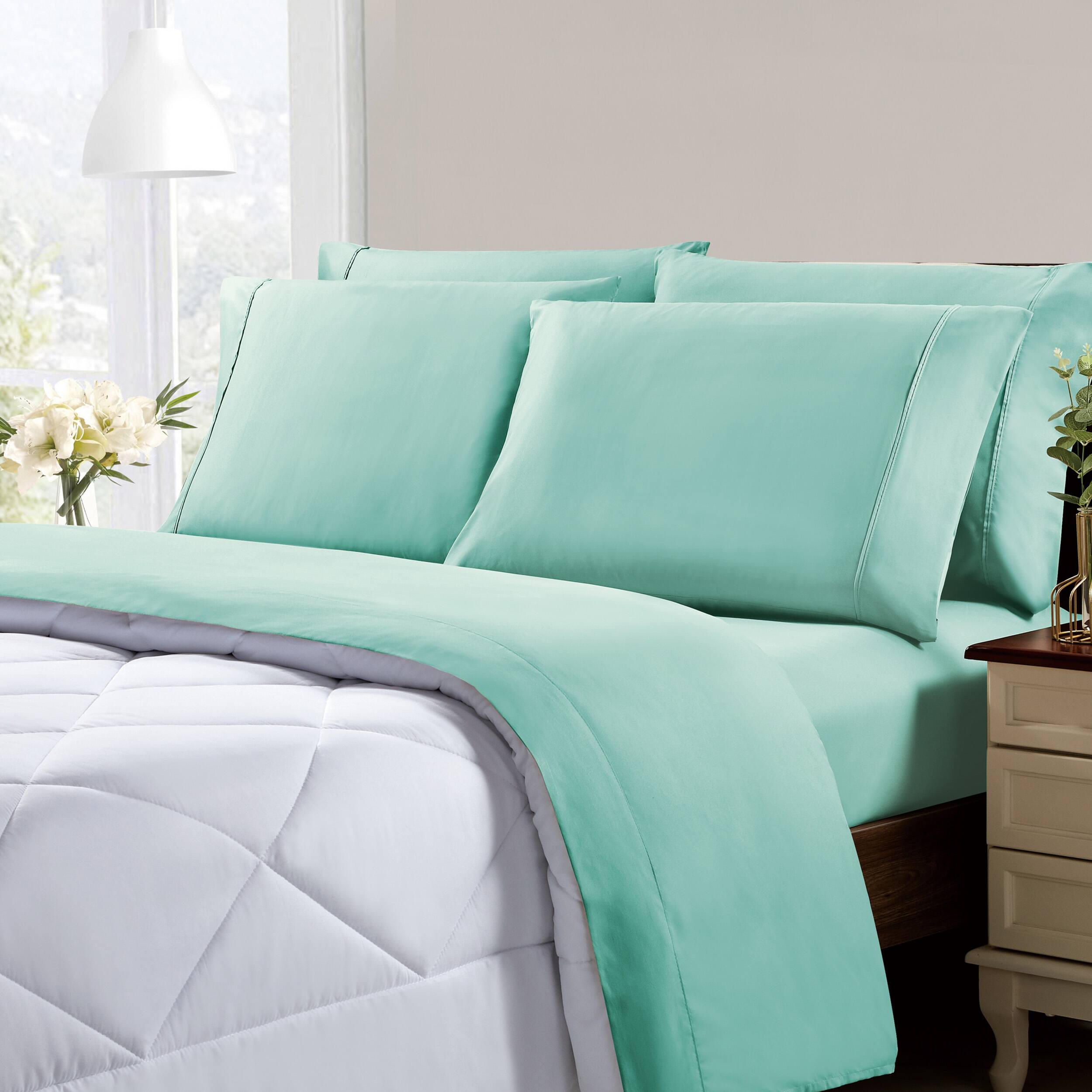 Angle. Kathy Ireland - Kathy Ireland Cool Max 6 Piece Ultra Soft Sheet Set - Sea Foam.