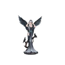 FC Design - 24"H Dark Angel Fairy with Two Crows Figurine Large Sculpture Computer Desk Tabletop Home Decor Gift - Multi-Color