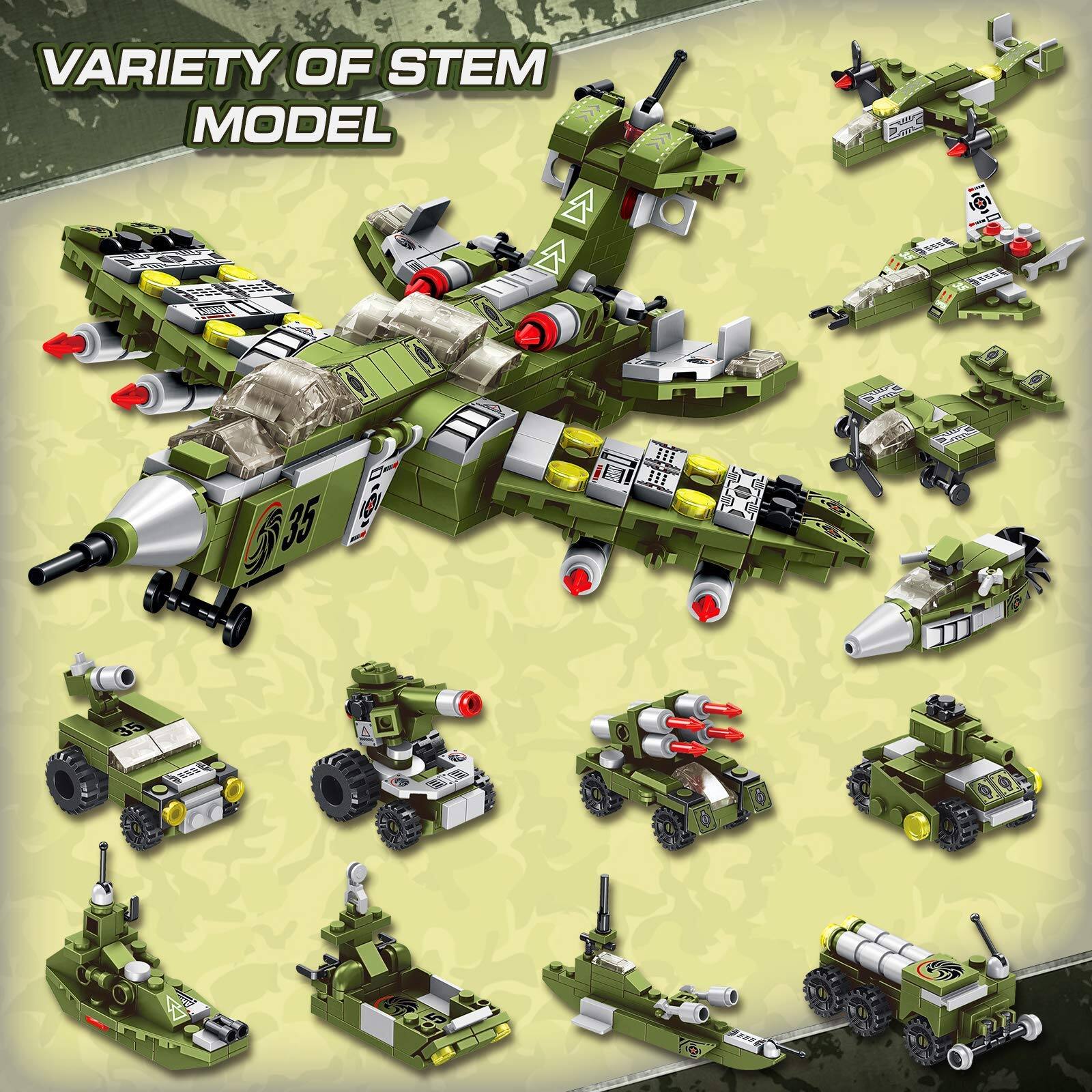 EZTW1 Stem Building Block Toys 576pcs Engineering For 25 in 1 Army ...