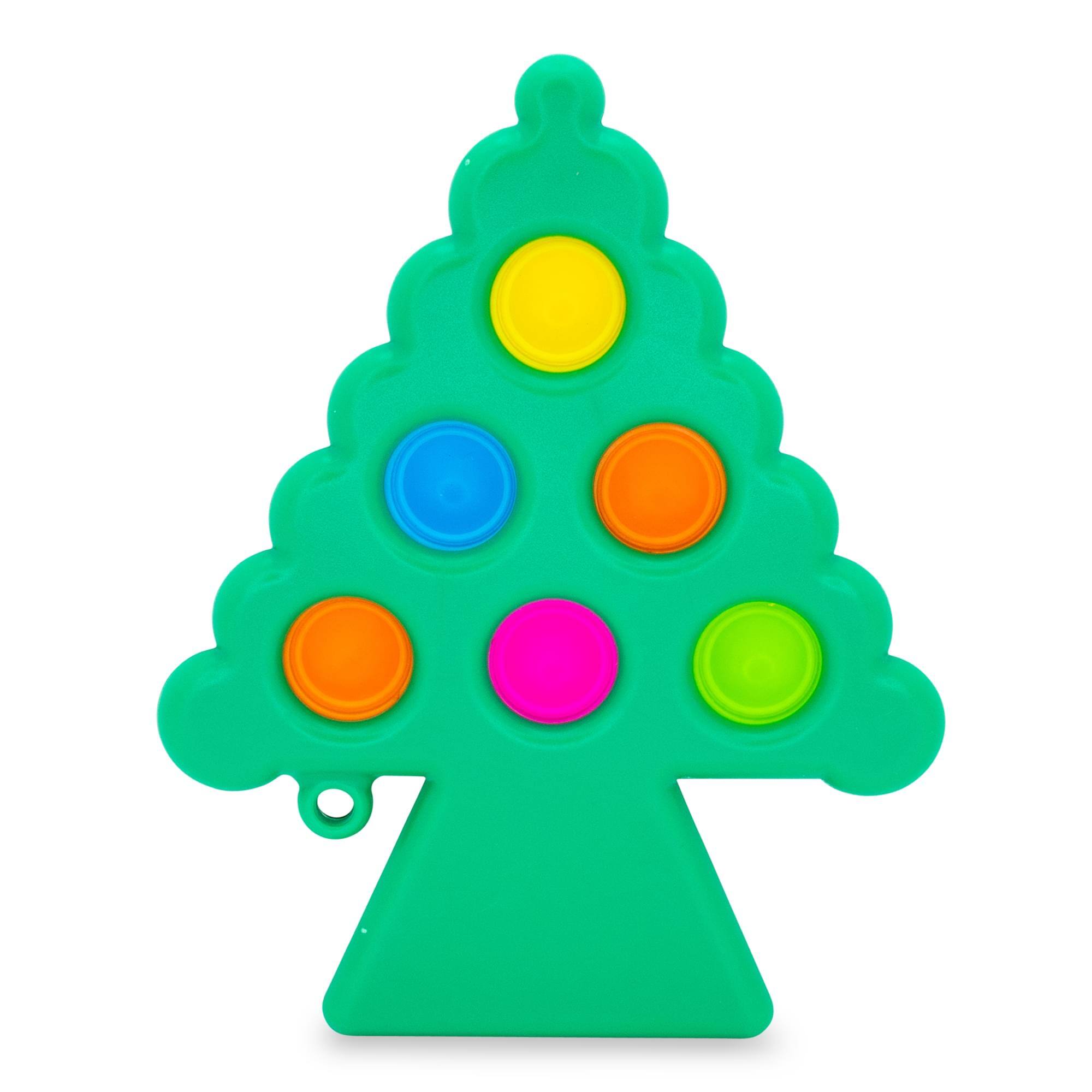 Alt View 1. Toynk - Pop Fidget Toy Holiday Tree 6-Button Bubble Popping Game - Green.