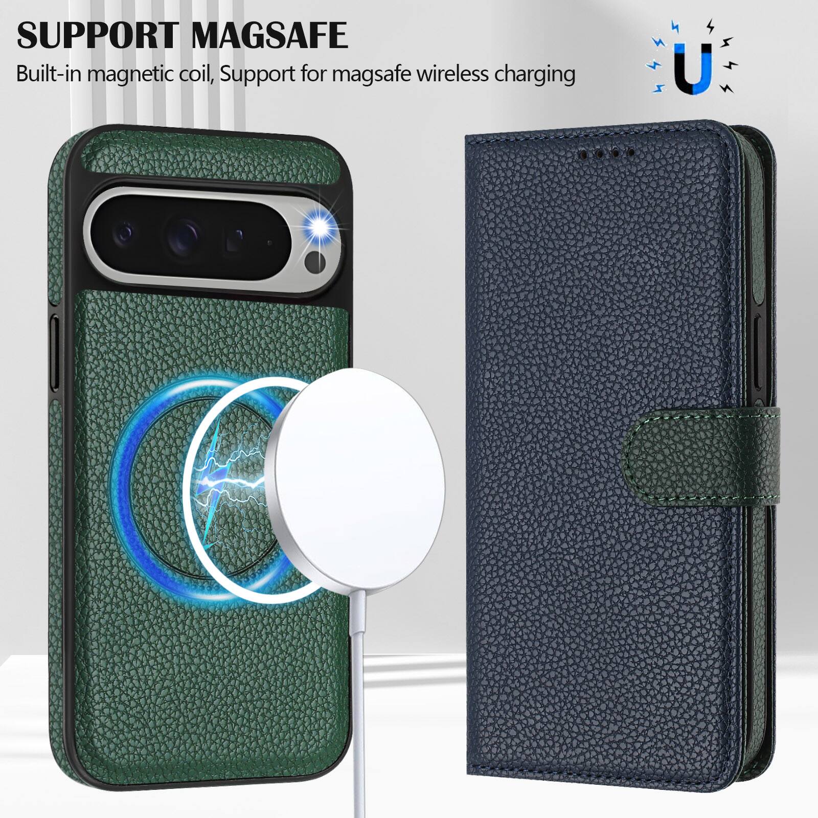 SUPPORT MAGSAFE  
Built-in magnetic coil, Support for magsafe wireless charging