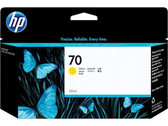 hp Precise. Reliable. Every time.
HP DESIGNJET
Z2100, Z2300, Z3000, Z5200
70
Yellow
Amarillo
Jaune
Gelb
130 ml
HP Pigment Ink Cartridges
Cartridges d'encre pigmentée HP
Pigmentenpatronen HP
Pigmentierte Tintenpatronen HP
Pigmentados de tinta HP
HP Pigment Ink Cartridges
Cont. 1 piezo / pega
Free recycling options for HP cartridges
www.hp.com/recycle