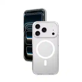 Qixxronics - Magnetic Case for iPhone 17 Pro Cellphone Magnetic Cover Shockproof Slim Phone Case - Clear
