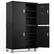 Front. Winado - Garage Large Metal Storage Cabinet with 4 Adjustable Shelves & 2 Pegboards & Casters & 4-Door and Lock for Workshop,Home - Black.