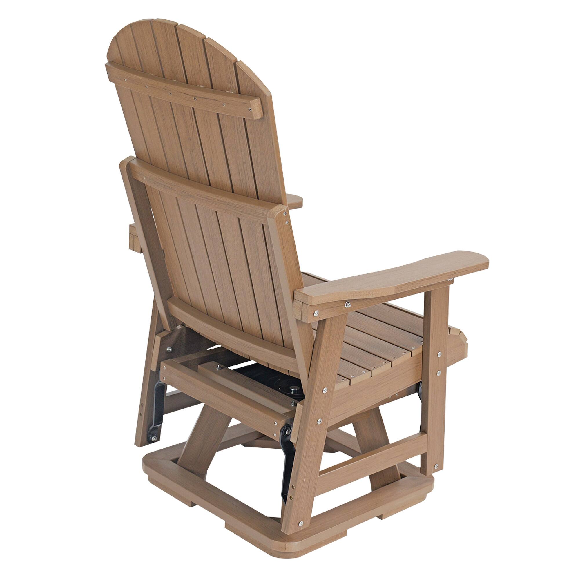 Alt View 8. Fortune Candy - HIPS Swivel Patio Glider, Poly Lumber Weather Resistant Outdoor Chair, for Patio, Porch, Yard - Brown.
