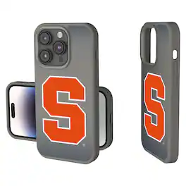 Keyscaper - NCAA - Syracuse Orange Linen Logo iPhone Soft Touch Case - 14 - Gray