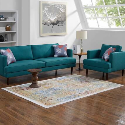 Front. Modway - Solimar Distressed Southwestern Aztec Area Rug - Multicolored.