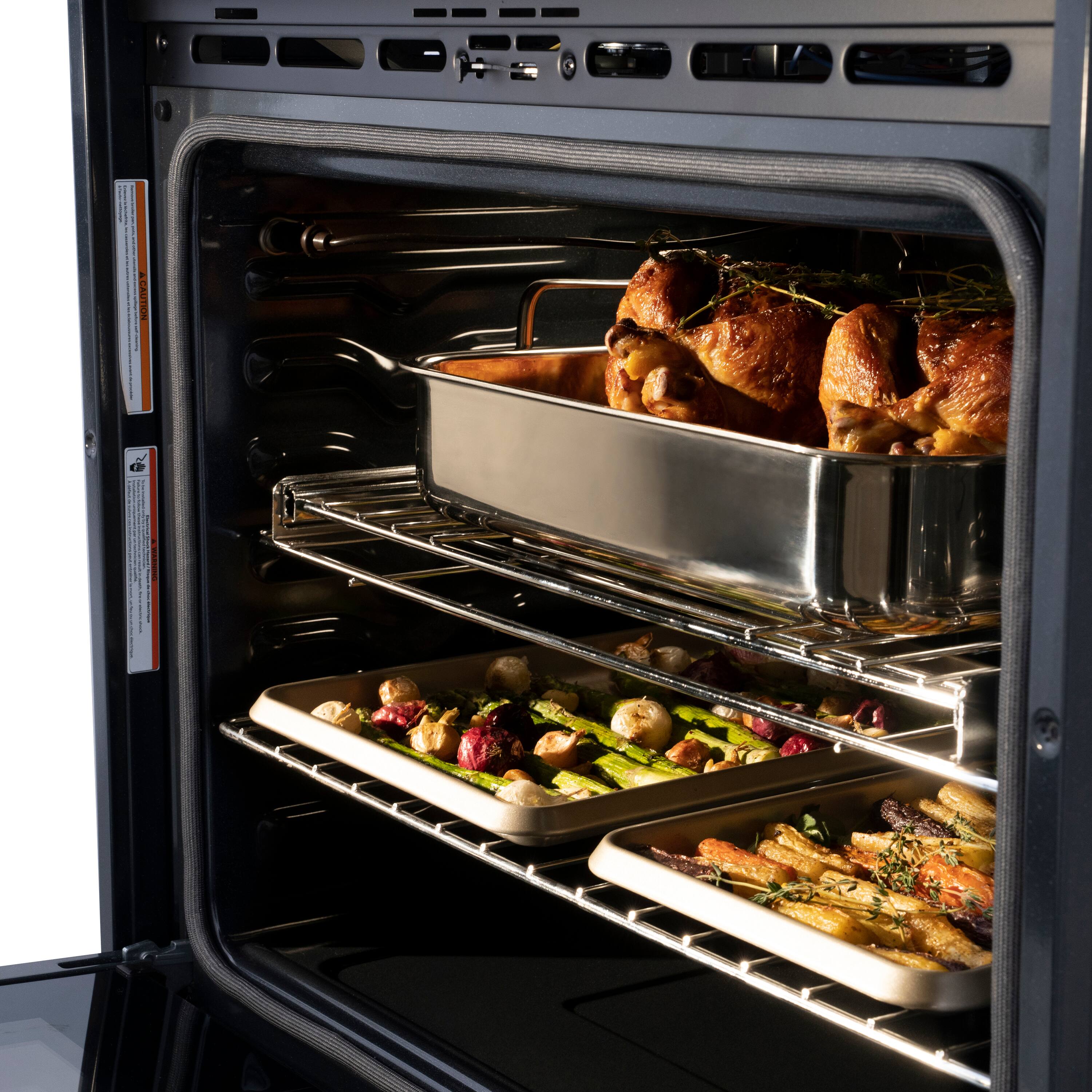 Alt View 10. ZLINE - Autograph 30 in. 10 cu. ft. Built-In Double Wall Oven with Air Fry & Self Clean in Stainless Steel with Bronze Accents - Stainless steel.