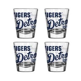 Logo Brands - Detroit Tigers 4-Pack 2oz. Shot Glass Set - Multicolor