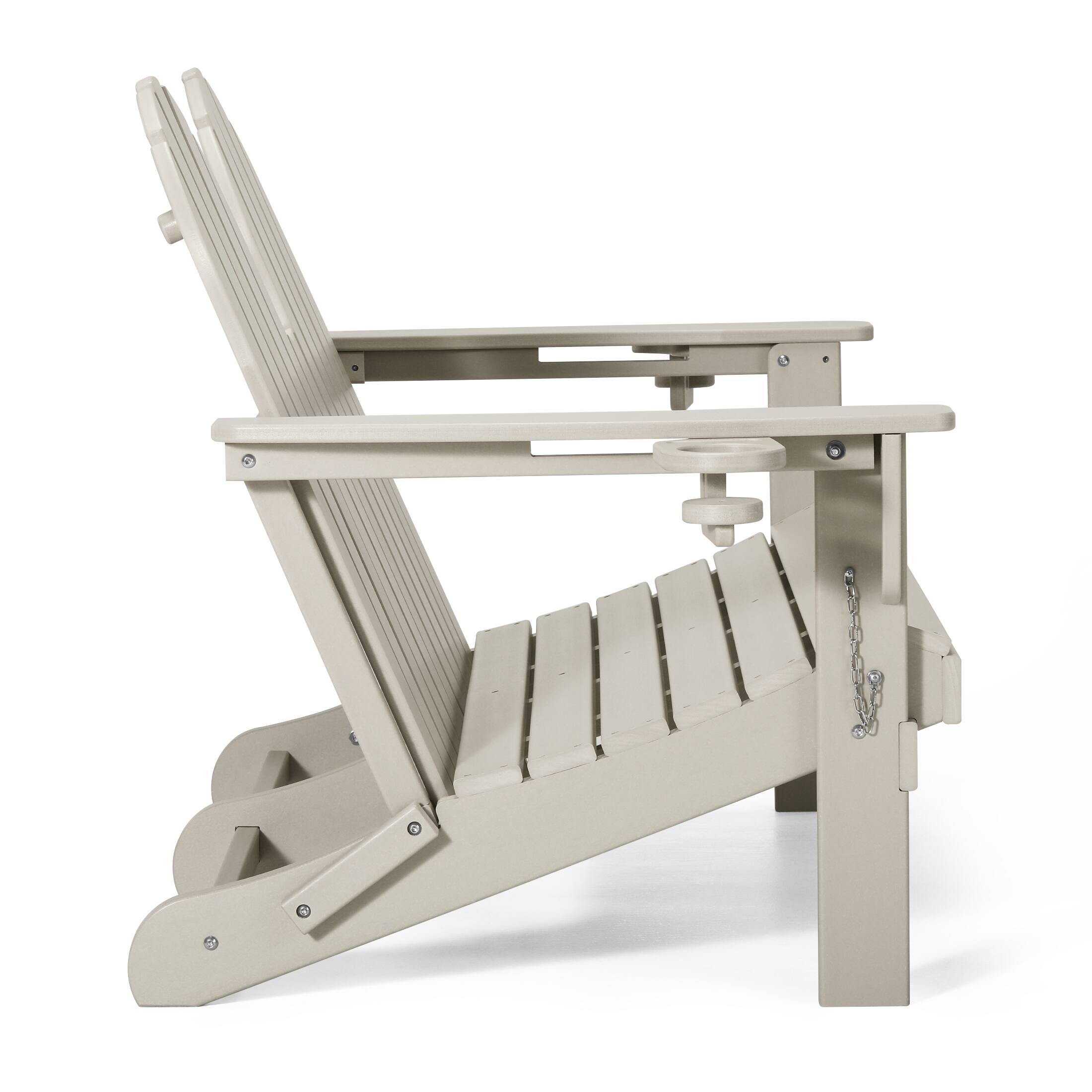 Left. WestinTrends - WestinTrends St. Augustine Outdoor Patio 49" HDPE Folding Adirondack Garden Bench - Sand.