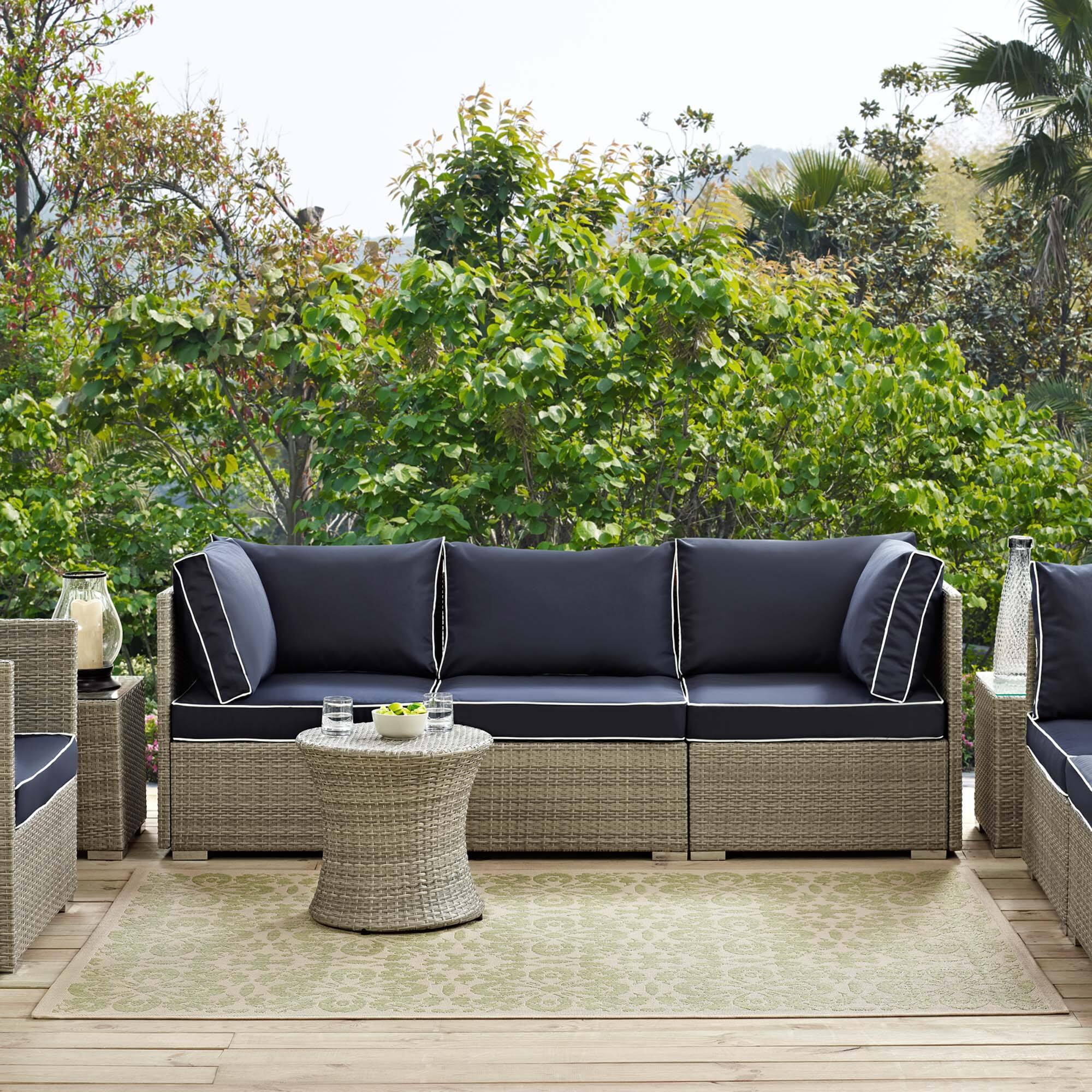 Alt View 1. Modway - Ariana Vintage Floral Trellis Indoor and Outdoor Area Rug - Light Green and Beige.