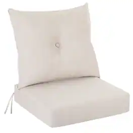 Nuu Garden - 23 x 24 Inch Outdoor Olefin Chair Cushion Set, Tufted Design - Beige