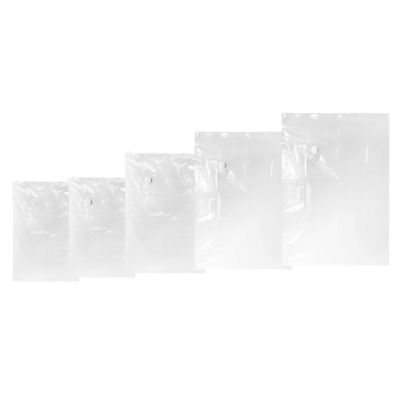 Alt View 5. VEVOR - Vacuum Storage Bags, 15 Pack Space Saver Seal Bag(3 Jumbo/3 Large/3 Medium/3 Small/3 Roll), Compression Airtight Zipper - Clear.