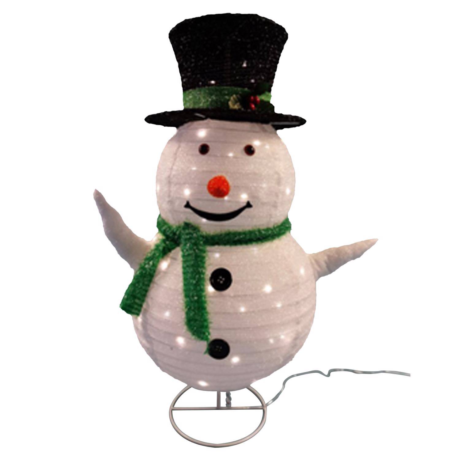 Front. Sienna - Sienna LED Warm White Snowman 2.5 ft. Yard Decor - White | Black | Green.