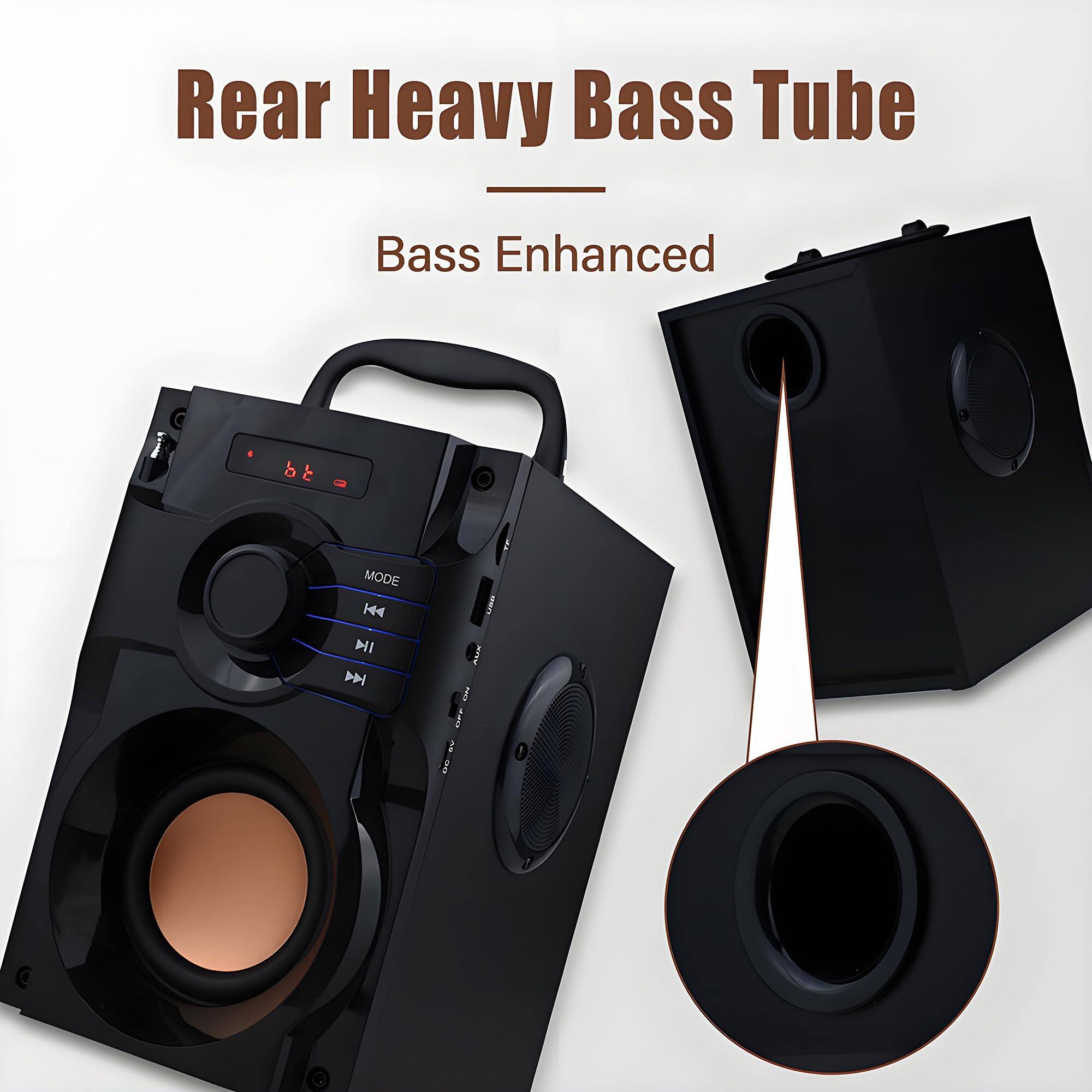 Dazzling Pops Portable Wireless With Subwoofer Heavy Bass Fm Radio Led ...