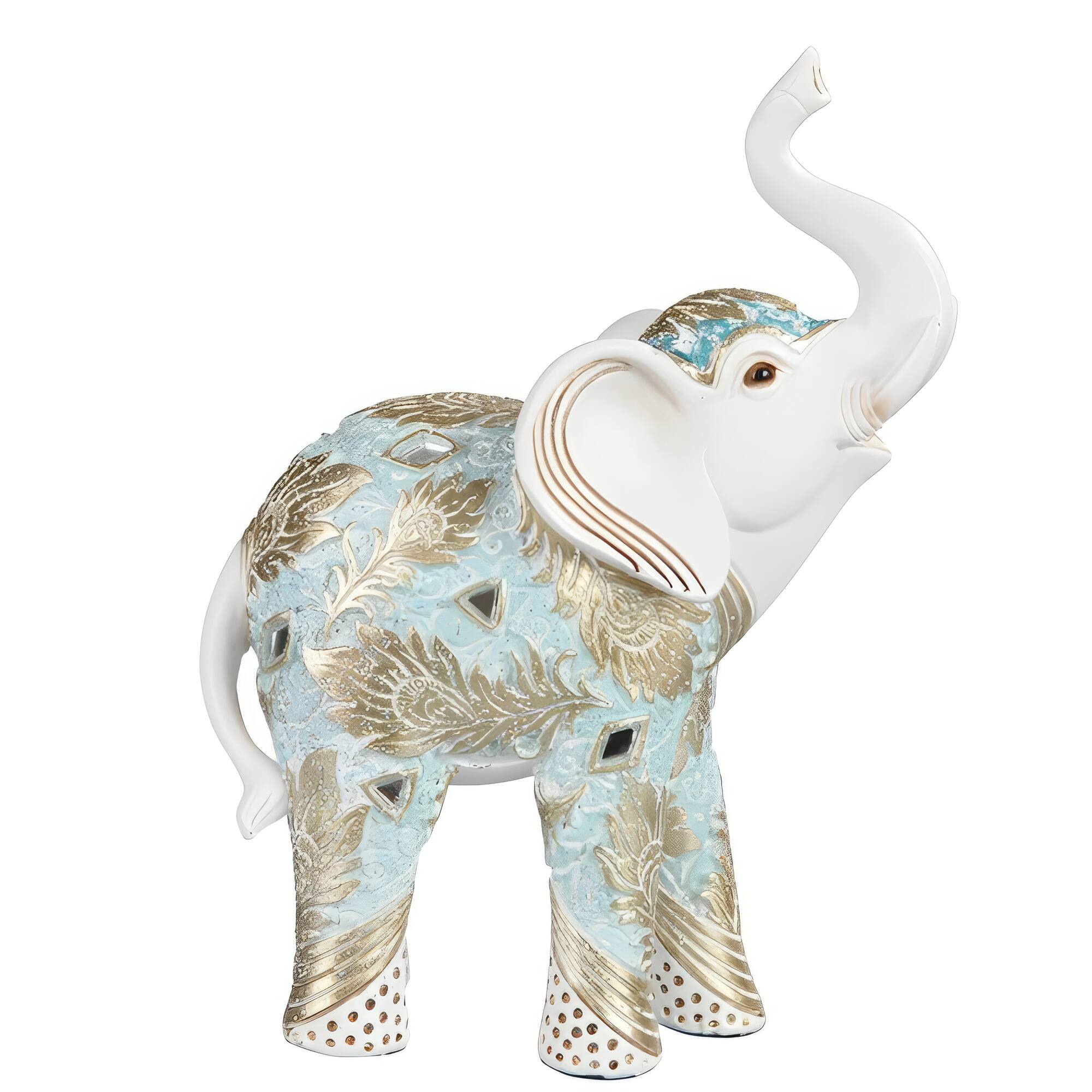 Front. FC Design - FC Design 7"H Thai Elephant Figurine Statue Office Desk Tabletop Home Decor Gift - Multi-Color.