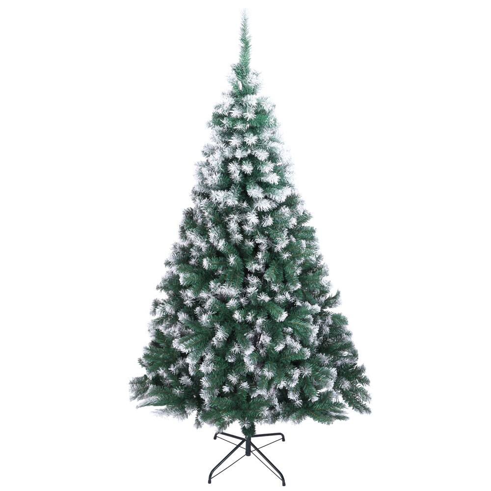 Front. VAVSEA - 7FT Unlit Artificial Christmas Pine Tree, 870 Branch Tips PVC Holiday Tree with Metal Stand for Indoor Home Party Decor - Green.