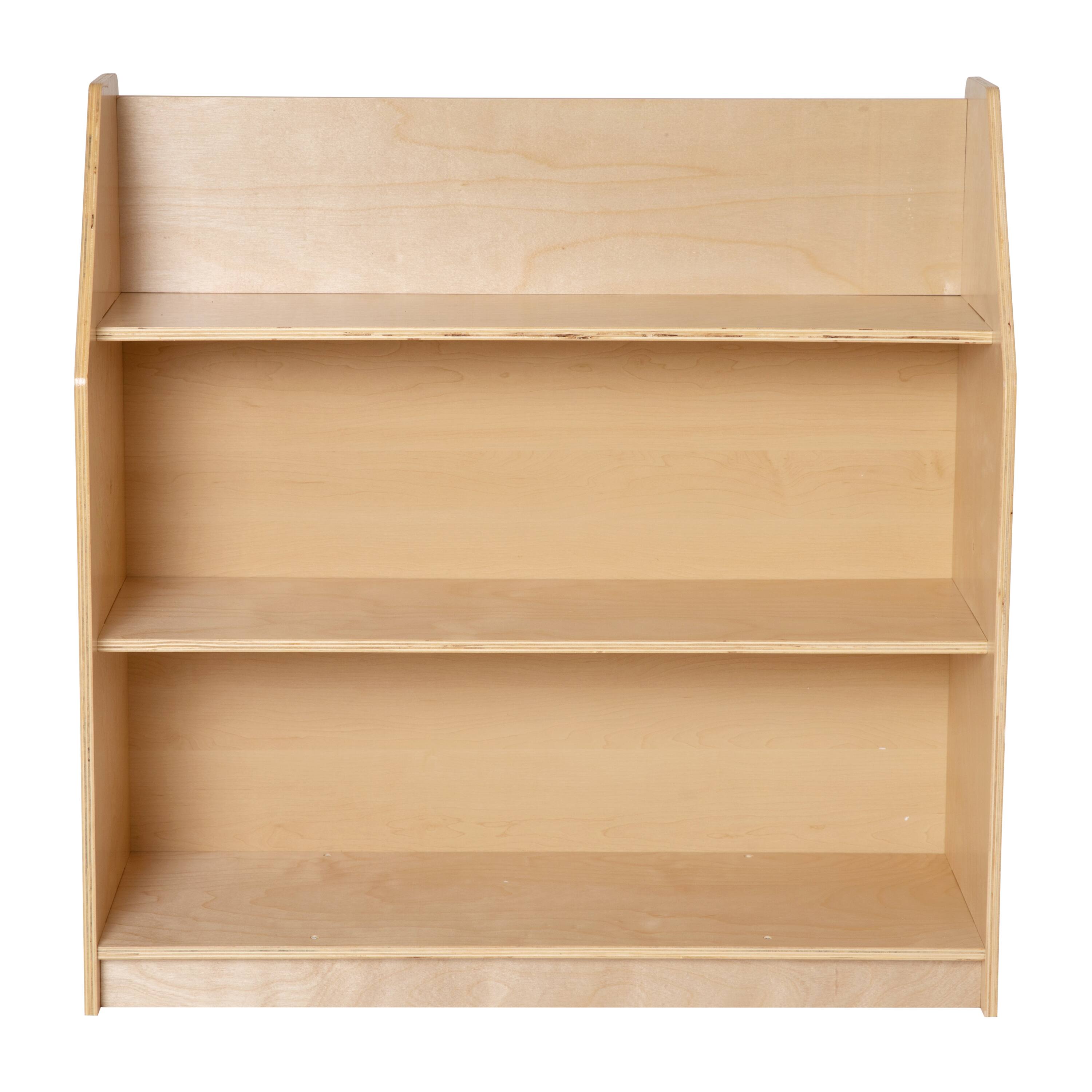 Alt View 8. Emma + Oliver - Kid's Bookshelf or Toy Storage Shelf for Bedroom or Playroom in Wood Finish with Safe, Kid-Friendly Curved Edges - Natural.