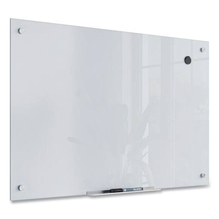 Front. U Brands - Magnetic Glass Dry Erase Board Value Pack 36 x 24 Actual Size: 35 x 23 Frosted White Surface.