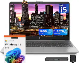 HP - 250 G9 15.6" Anti-Glare Display, Intel Core i5-1335U, 16GB RAM, 1TB SSD,Intel Iris Xe Graphics,Win 11 Pro - Silver