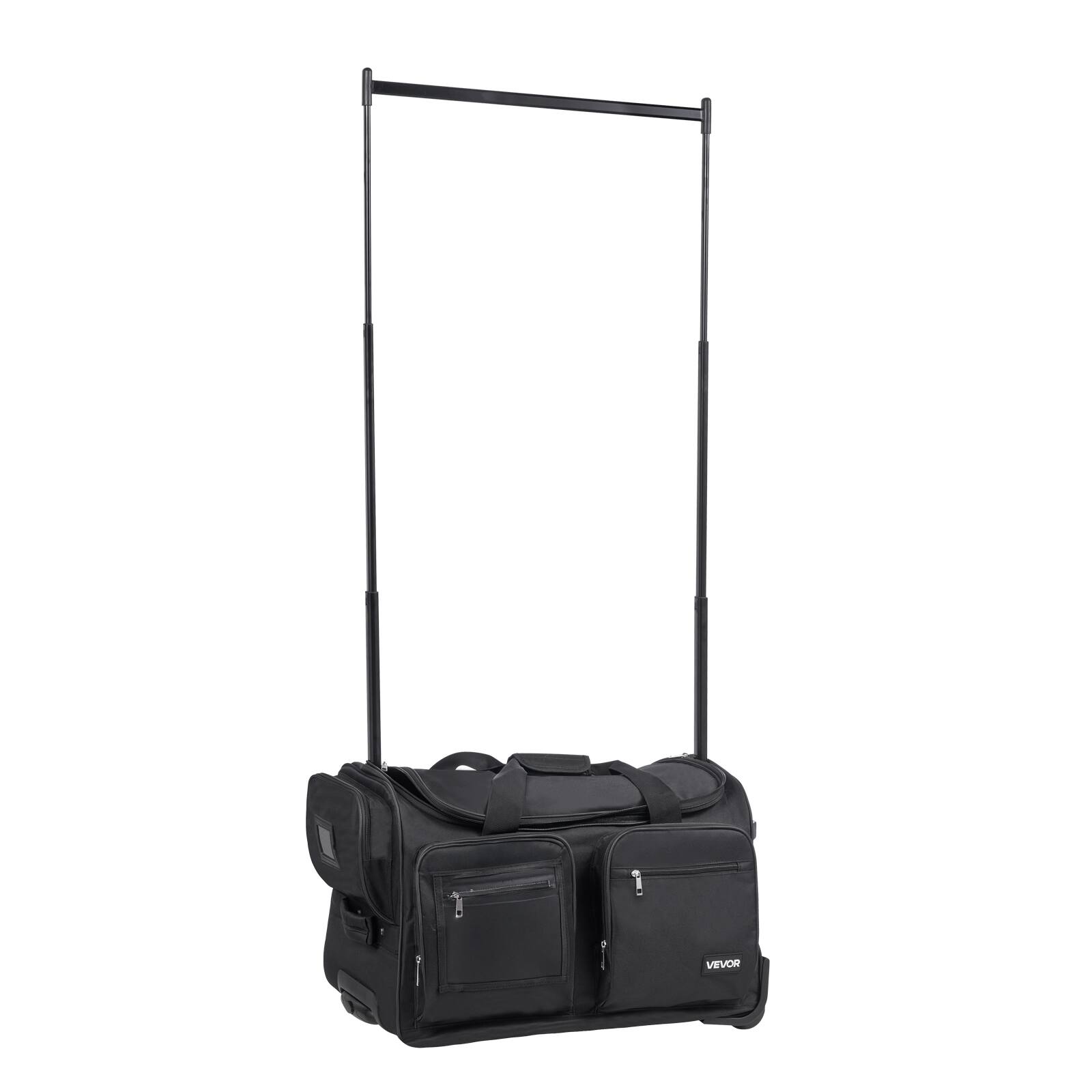 Alt View 5. VEVOR - Dance Bag with Garment Rack, 23 Inch Rolling Dance Duffel, with Wheels, USB Port, Height Adjustable Clothes Rack - Black.