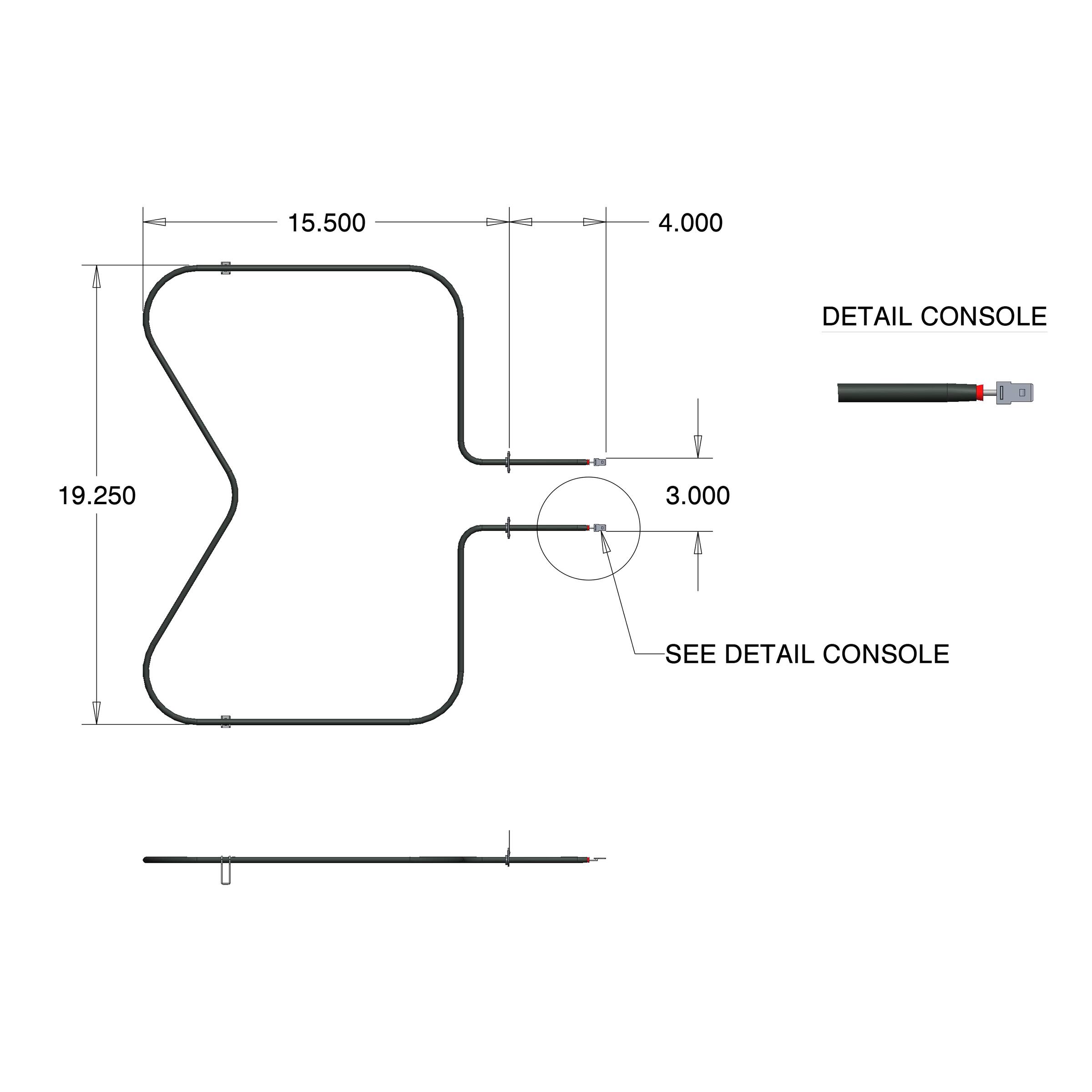 15.500 4.000 DETAIL CONSOLE 19.250 3.000 SEE DETAIL CONSOLE
