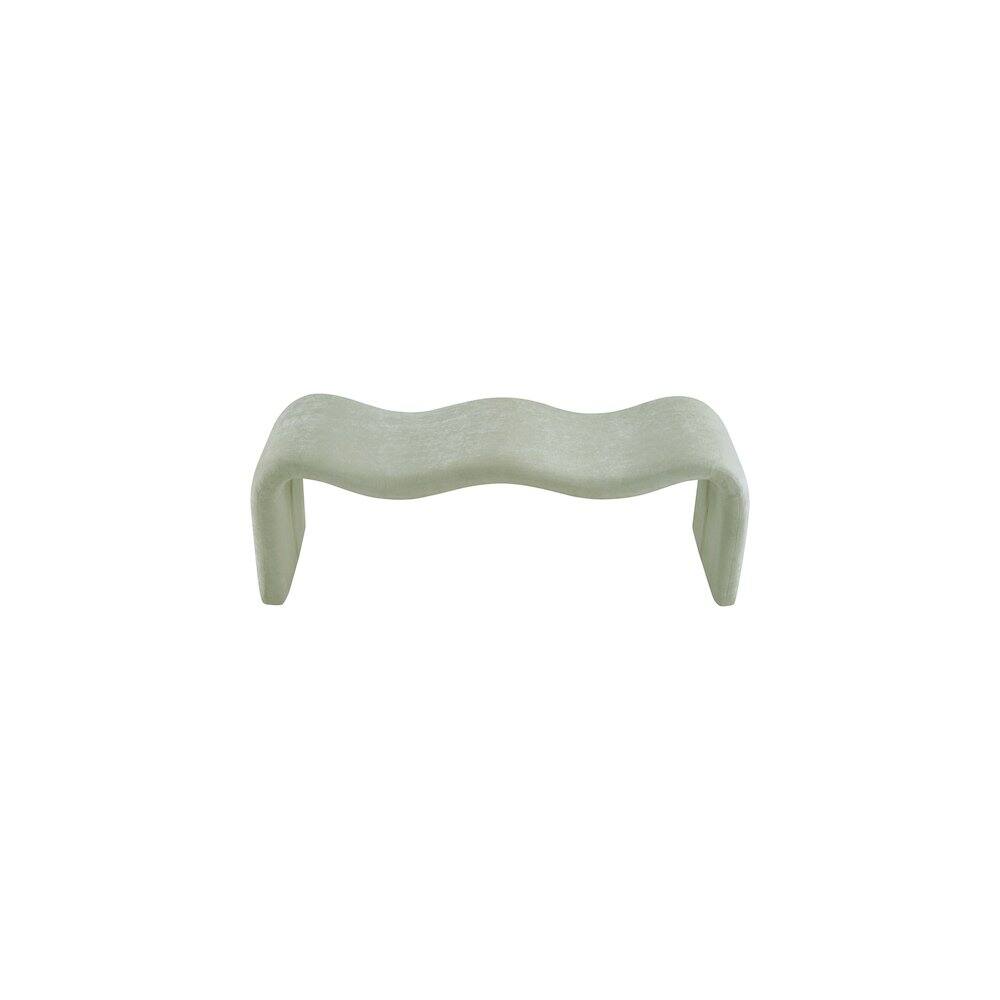 Alt View 4. Meridian Furniture - Willow Mint Chenille Fabric Bench - Blue.