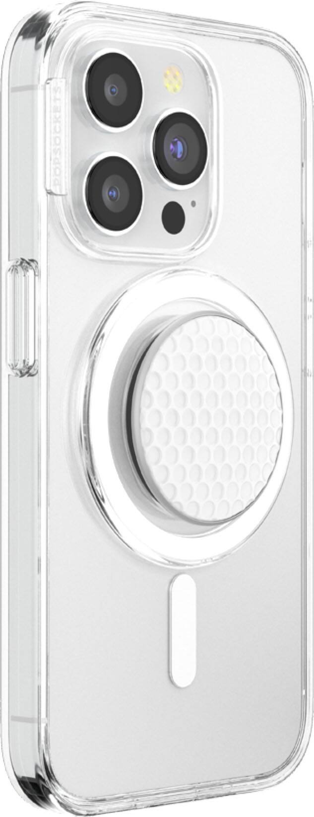 Angle. PopSockets - MagSafe PopGrip Universal Magnetic Grip & Stand with Adapter Ring for Cell Phones - Golf Ball.