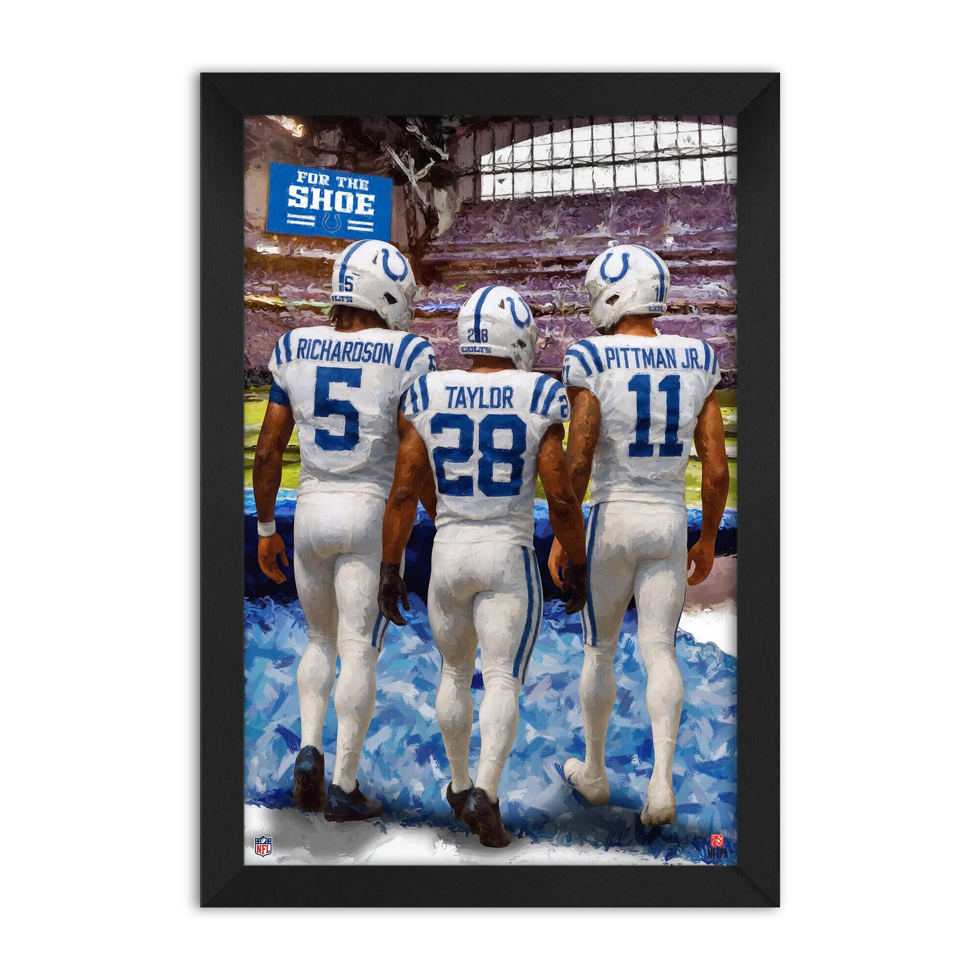 Anthony Richardson, Jonathan Taylor & Michael Pittman Indianapolis Colts Framed Three-Player Art Print
