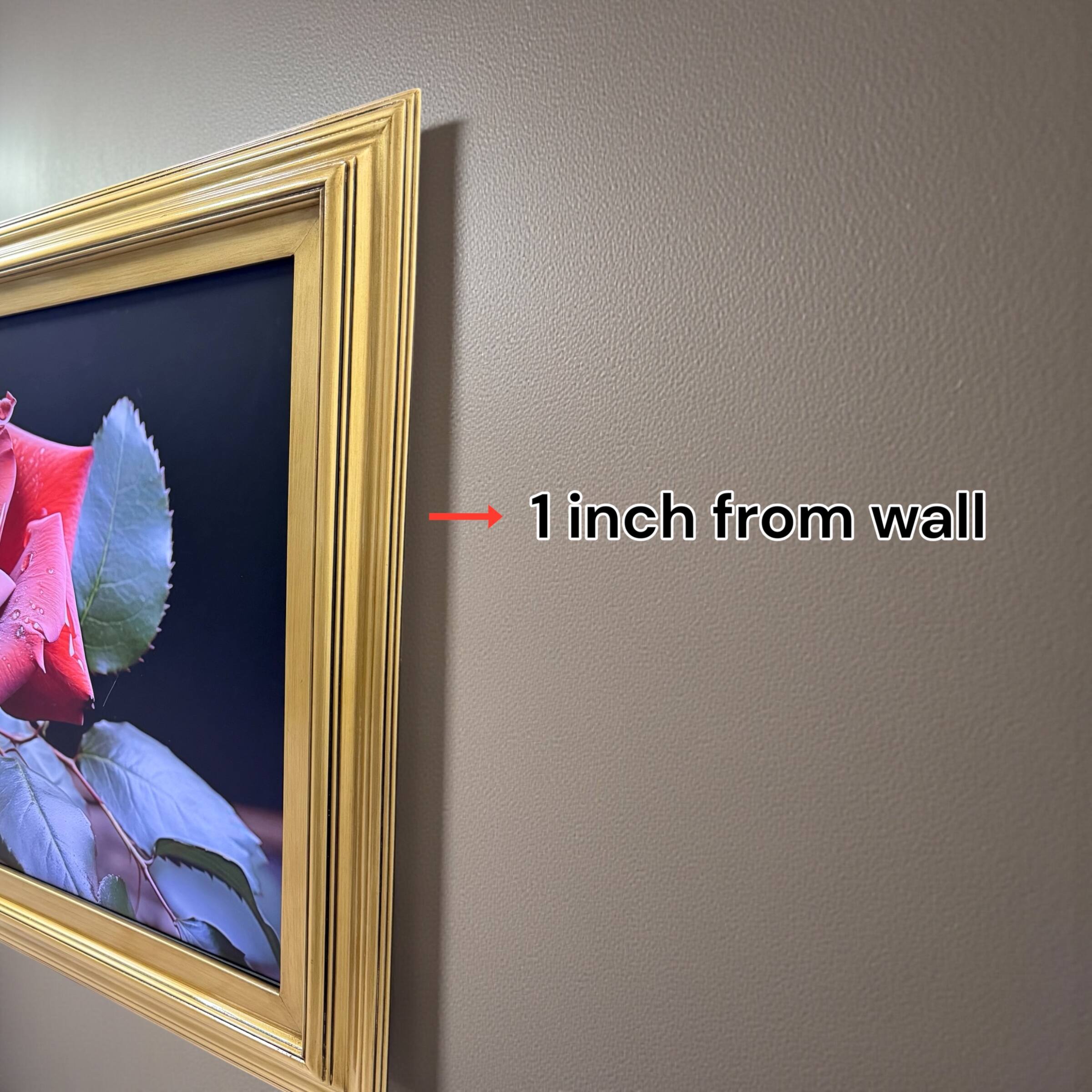 1 inch from wall