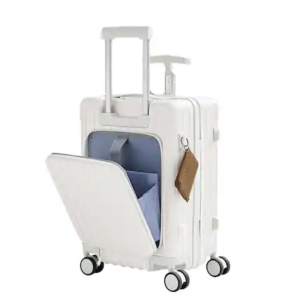 Front. Circus Cirle - 20-inch front lid can be used to ride suitcase - white.