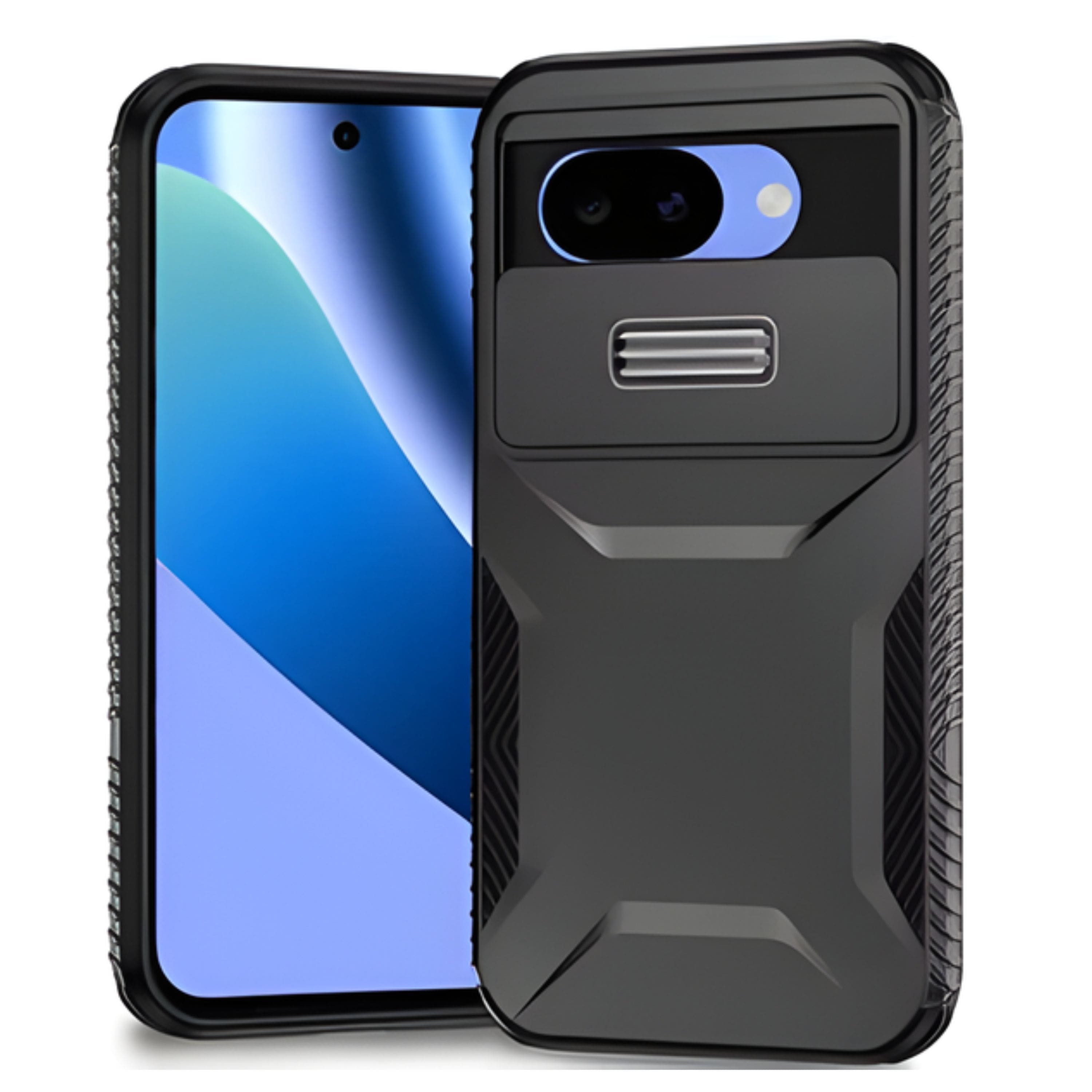 Kitcheniva - Rugged Side Grip Sliding Lens Cover Phone Case With Tempered Glass For Google Pixel 10a - Black price history on PriceWatchPro