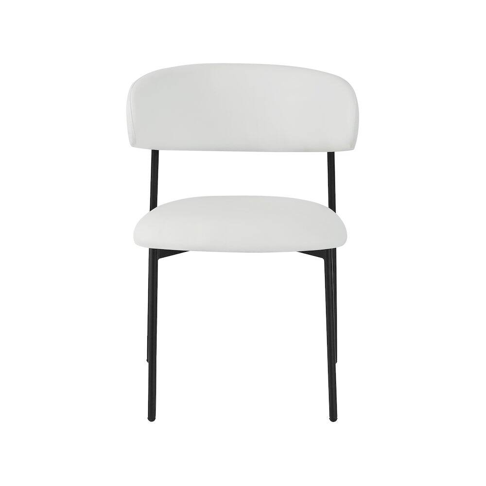 Alt View 2. Meridian Furniture - Lupita Off-White Vegan Leather Upholstered Dining Chair, Set of 2 - White.