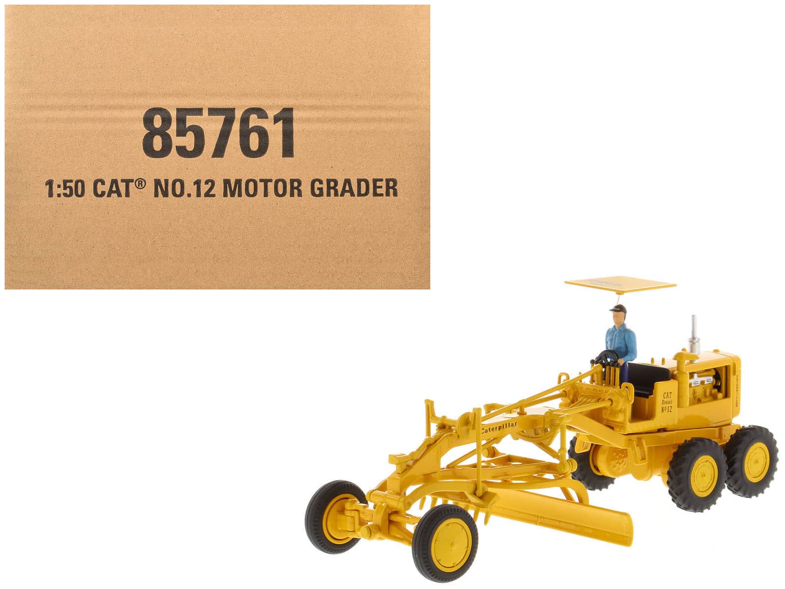 "CAT Caterpillar No.12 Motor Grader Yellow with Operator ""Vintage Series"" 1/50 Diecast Model by Diecast Masters" price history on PriceWatchPro