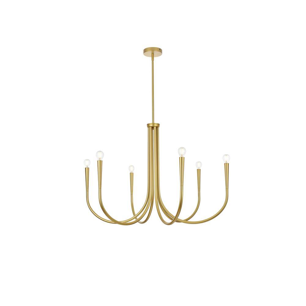 Left. Living District - Layne 36 inch chandelier in Brass - Brass.