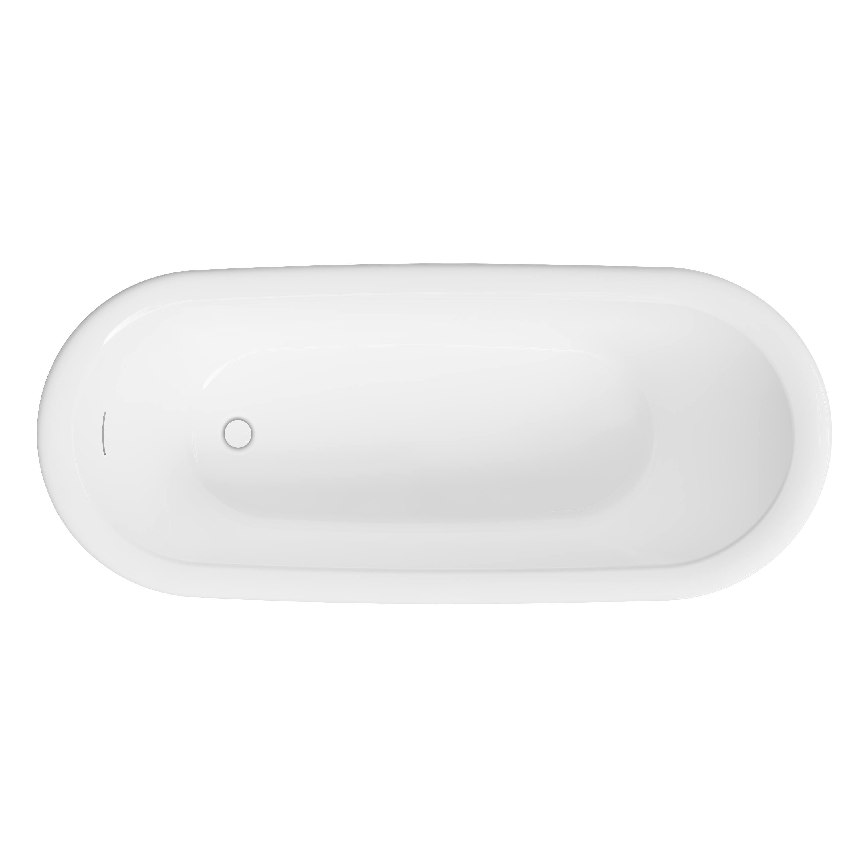 Alt View 10. WELLFOR - York 67 in. x 29 in. Acrylic Oval Freestanding Soaking Bathtub with Drain and Overflow - White.