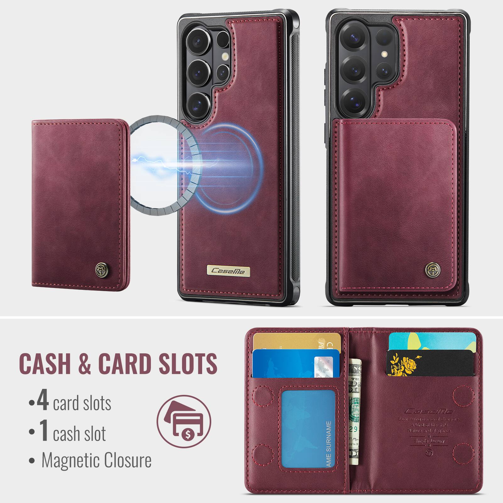 Coselle  
CASH & CARD SLOTS  
4 card slots  
1 cash slot  
Magnetic Closure  

SURNAME  
NAME  
C  
29 EA  

BI  
Casele  
N  
FER  
1a  
A  
NC