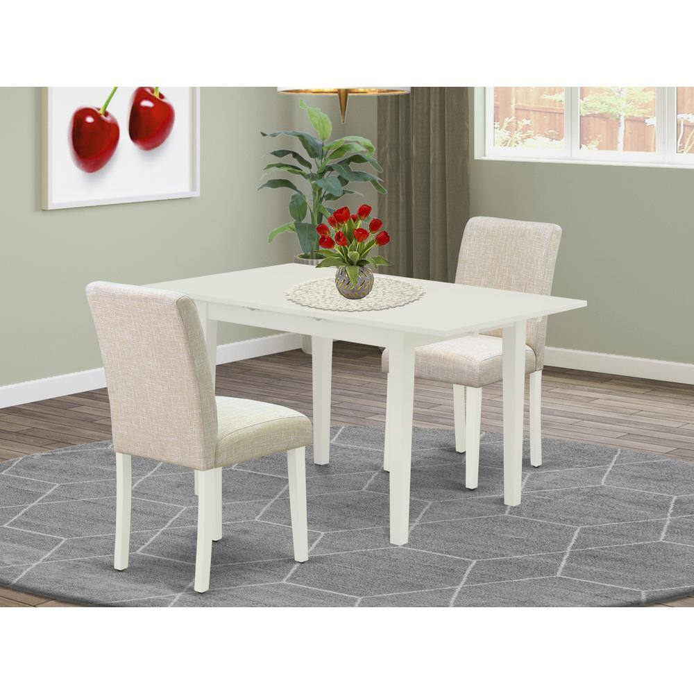 Left. East West Furniture - Dining Table- Dining Chairs - Brown.