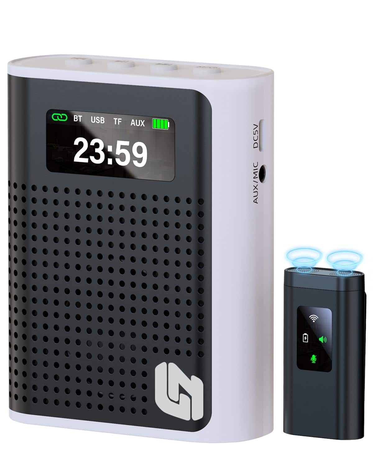 Earthley Blooms - 2025 Upgraded Voice Amplifier Wireless Microphone With Magnetic Lavalier Led Display Screen Rechargeable - Default