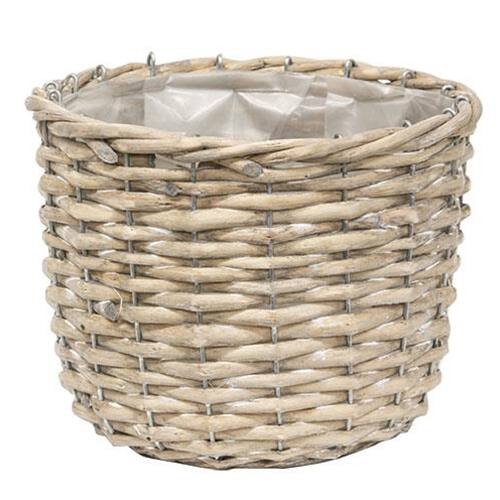 Left. BreeBe - 3/Set Graywashed Willow Planter Baskets - Natural.