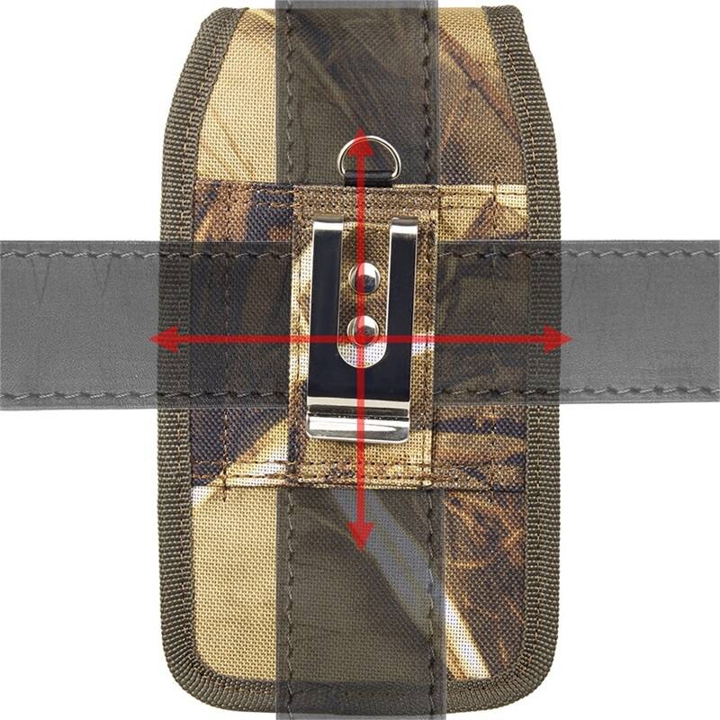 Alt View 2. LUXMO - LUXMO Large Vertical Universal Nylon Phone Pouch with Dual Card Slots - Tree Camo - Green.