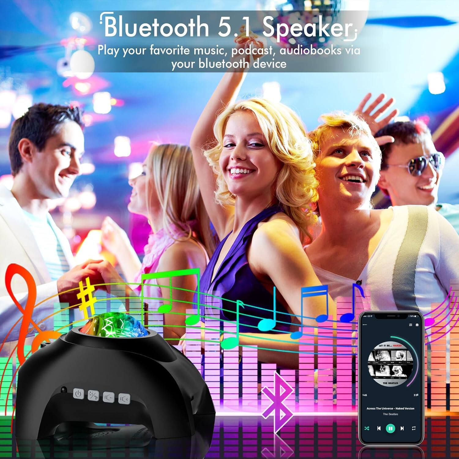 Bluetooth 5.1 Speaker  
Play your favorite music, podcast, audiobooks via your bluetooth device