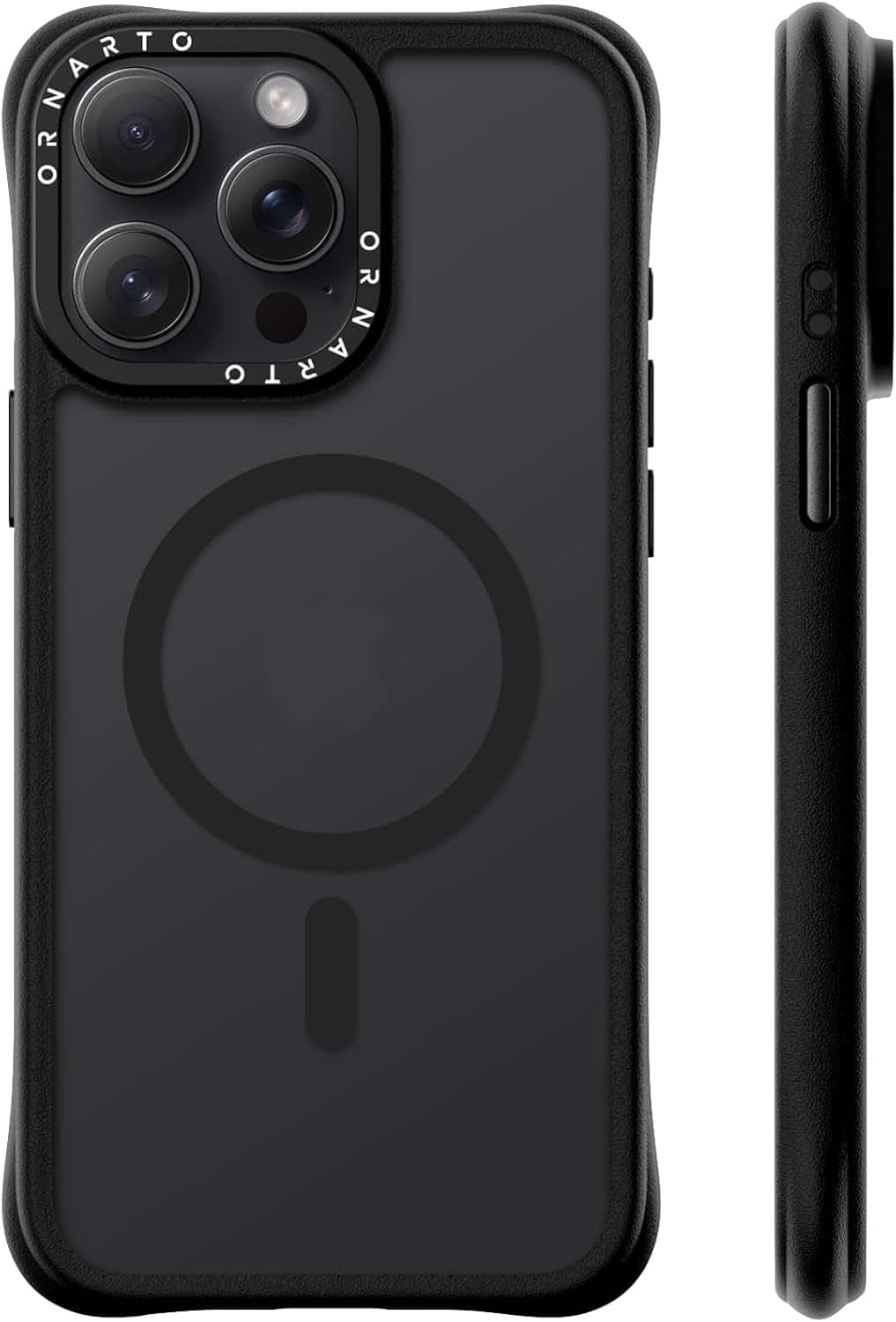 Ornarto - Magnetic for iPhone 15 Pro Max Case 6.7", Compatible with MagSafe | Slim Translucent Matte Cover - Black