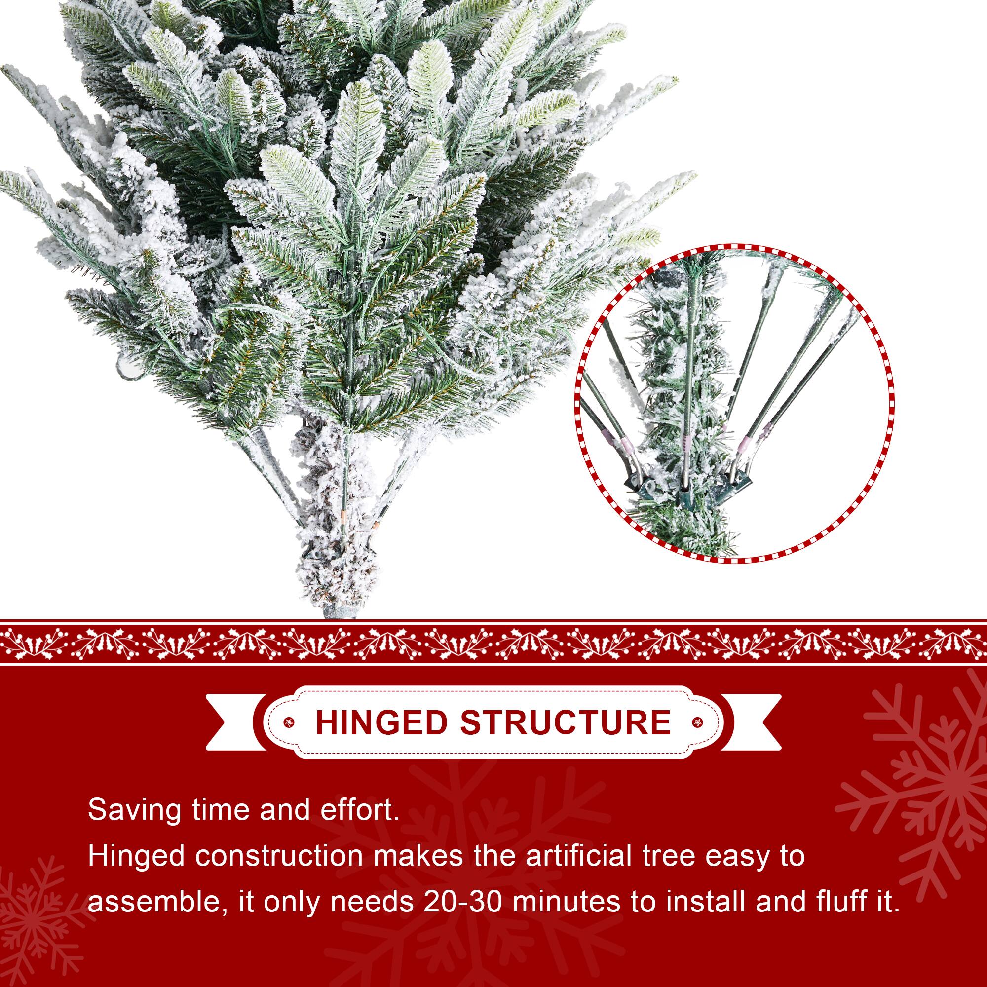 HINGED STRUCTURE

Saving time and effort. Hinged construction makes the artificial tree easy to assemble, it only needs 20-30 minutes to install and fluff it.