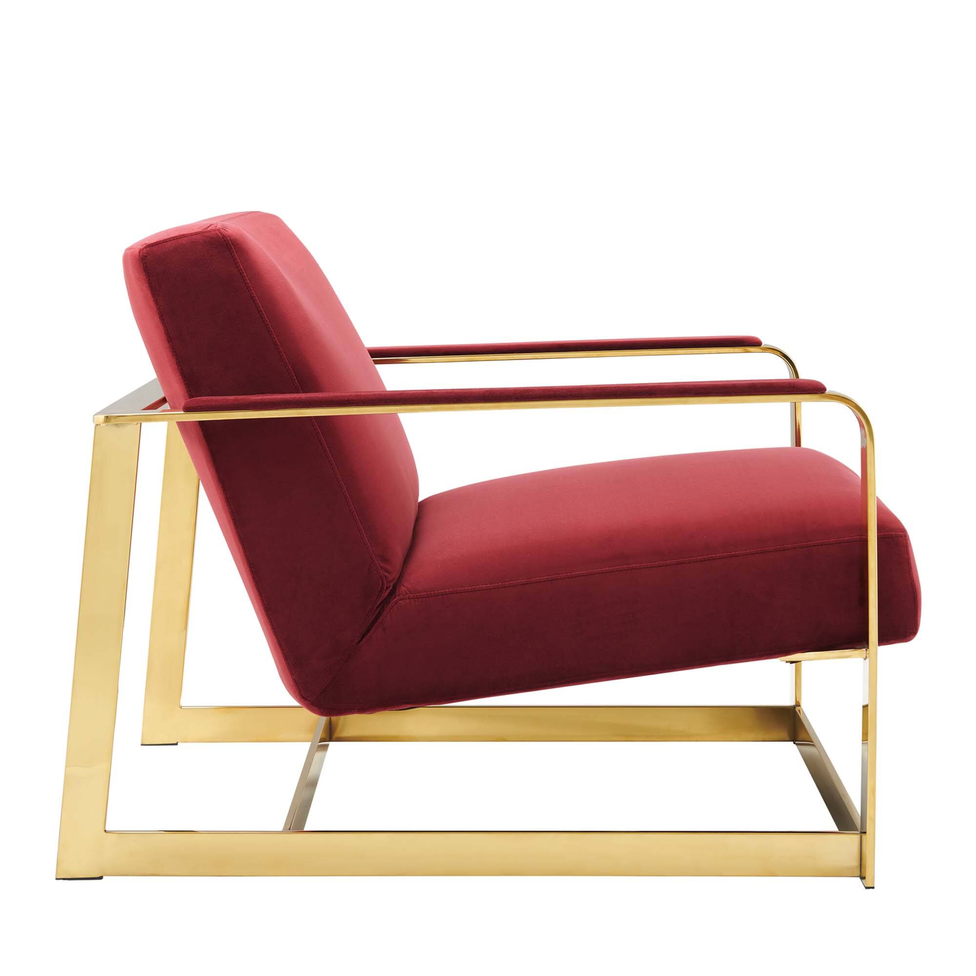 Alt View 1. Modway - Seg Performance Velvet Accent Chair by Modway - Gold Maroon.