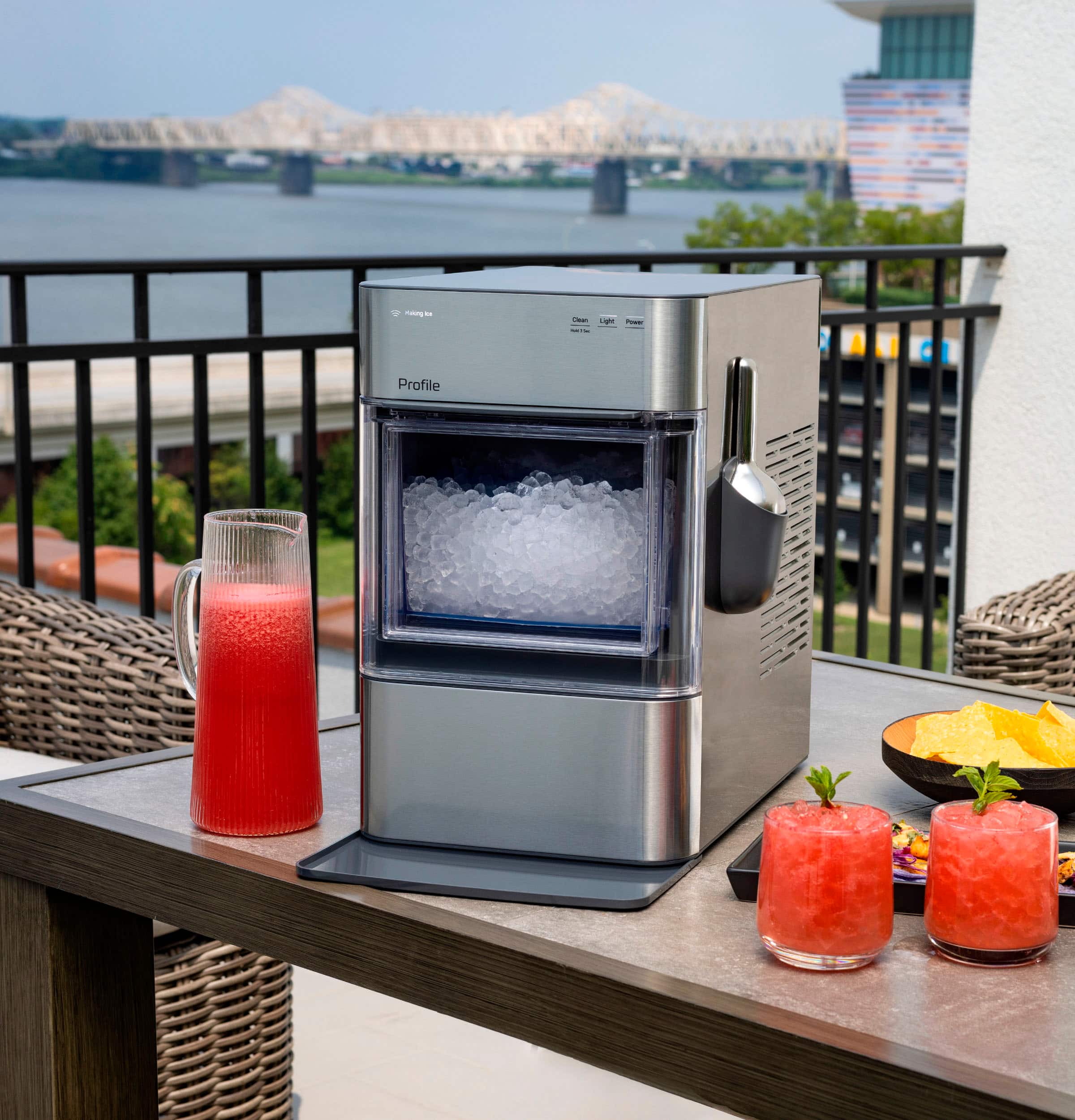 Alt View 31. GE Profile - Opal 2.0 Ultra Nugget Ice Maker with Scale Inhibiting Filter - Stainless Steel.